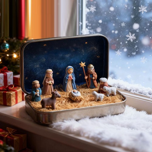 Mini christmas nativity - mini, set