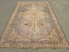 Oriental Floral Rug,Old Wool Large Area Rug,Vintage Muted Faded Purple Carpet
