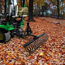 49" Tractors Tow Behind Landscape Pine Straw Rake w/ 18 Tines and 2 in Receiver