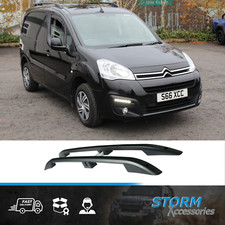 BLACK ROOF BARS - ROOF RAILS - RACK - SWB - PAIR FOR CITROEN BERLINGO 08-17 