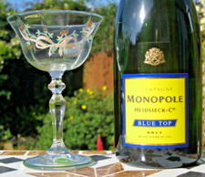 Johnson Brothers Eternal Beau Green Rim Base Champagne Coupe Glass-New/Labelled