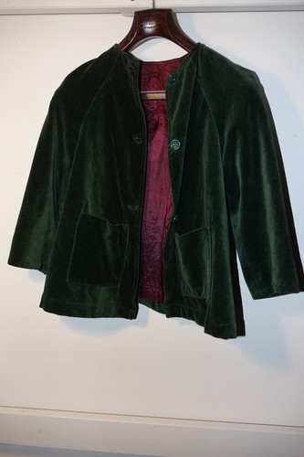 Handmade green velvet jacket - green,
