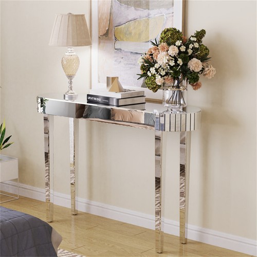 Mirrored glass dressing table - mirrored,