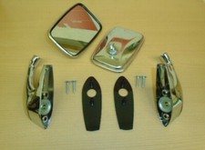 Triumph STAG * DOOR MIRRORS PAIR  RH & LH * SQUARE Type Flat TEX Jaguar E type