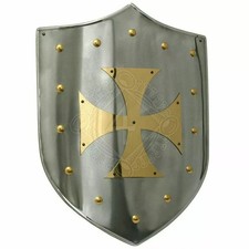18" Templar Shield Medieval with brass Knight Armor Shield steel for medieval