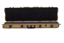 Hard Gun Case Extra Large Wheeled Hard Case (Wave Foam); Light Brown