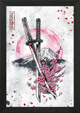 Cherry Blossoms Samurai Swords
