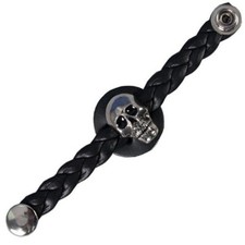 Skull Braided Black Leather