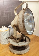 Vintage industrial portable search spot  lamp mid century? ex military? RAF Navy