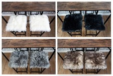 Genuine sheepskin seat pads-set of 2 or one piece hand-cut home Natural Square