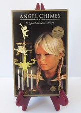 NEW ORIGINAL SWEDISH DESIGN 12" CHRISTMAS ANGEL CHIMES CAROUSEL 4 WHITE CANDLES