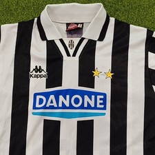 Juventus Home Shirt Jersey 1994 95 KAPPA DANONE Scudetto Winner Baggio Size L