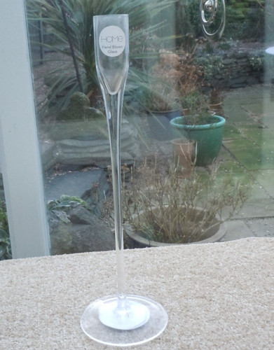 Tall clear hand blown glass - clear,