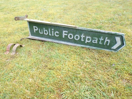 Vintage public footpath sign - public,