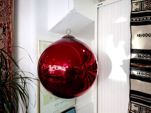 Red witches ball christmas - ball,