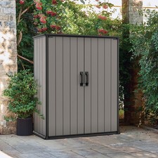 Keter Premier Tall 1400L Garden Storage Shed Outdoor Grey Box Lockable Grey