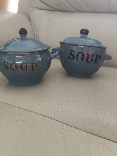 Soup bowls with handles and - soup,
