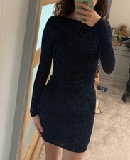 Lipsy Sparkly Blue Dress Size