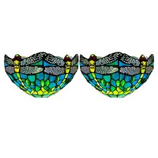 Pair of 2 Tiffany Style Wall