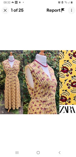 Zara yellow floral midi - floral,