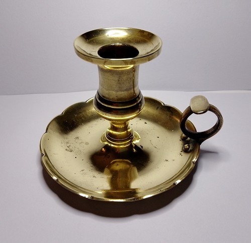 Vintage brass chamberstick - vintage,