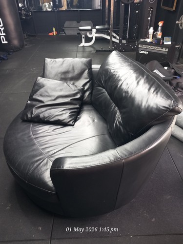 Black leather swivel - black,