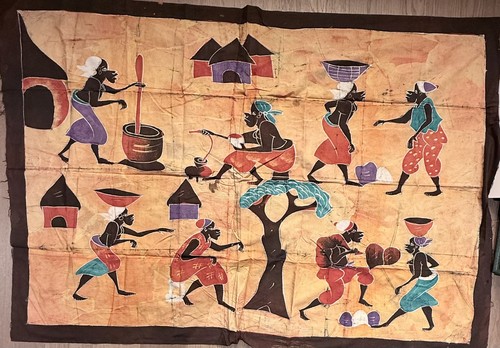 Vintage african batik wall - african,