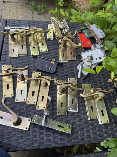 Vintage brass door handles - vintage, &