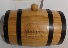 Empty Makers Mark Whiskey Wooden Mini Barrel Keg Home Bar Decor Missing Stand