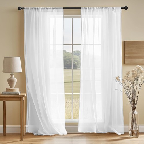 Voile curtains pair - voile, panels)