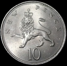 UK 10 New Pence 1971 Elizabeth