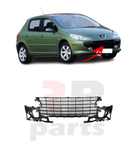 FOR PEUGEOT 307 2005-2007 NEW FRONT BUMPER UPPER CENTER GRILLE BLACK