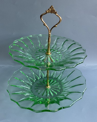 Vintage bagley green glass - bagley,