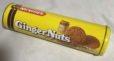 Vintage McVities Ginger Nuts Advertising Biscuits Metal Cylinder Tin