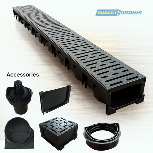 Channel drain with plastic - with,
