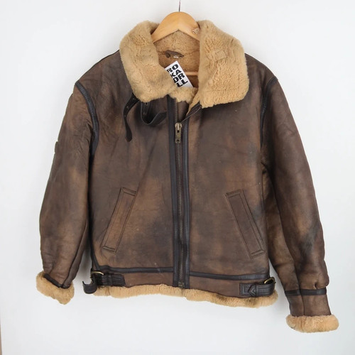 Vintage leather shearling - vintage, b-3