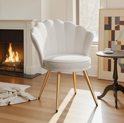 Velvet shell vanity chair - shell,