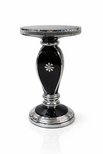Black venetian mirrored table - black,