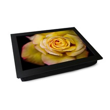 Framed Premium Lap Tray – Elegant Yellow Rose Design, Floral Gift for Her