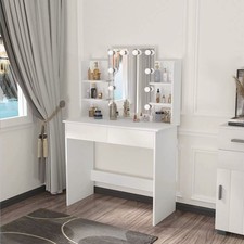 Dressing Table LED Lights, Vanity Table Makeup Storage Mirror USB UK Bedroom