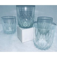 Lot of 4 Luminarc Clear Glass Rocks Double Old Fashion Glasses Turkey Sparkling