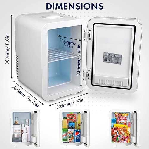 Portable white mini fridge - white,