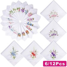 6/12Pcs Ladies Handkerchiefs