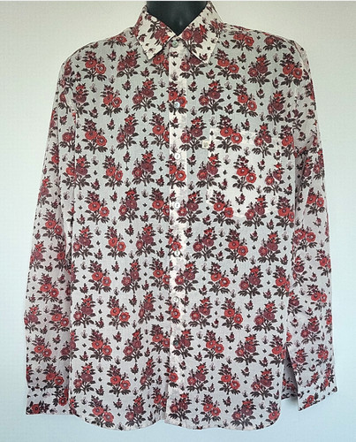 Anokhi shirt mens white red - shirt,