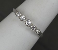 Edwardian 18ct Gold and Five Diamond Stack Ring