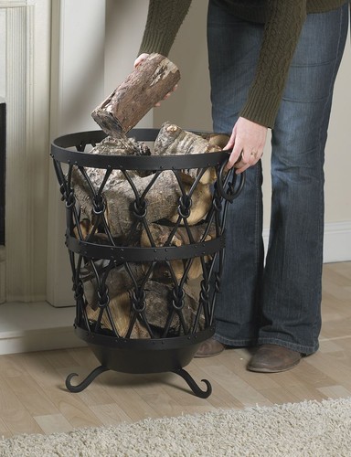 Sherwood iron log basket - iron,