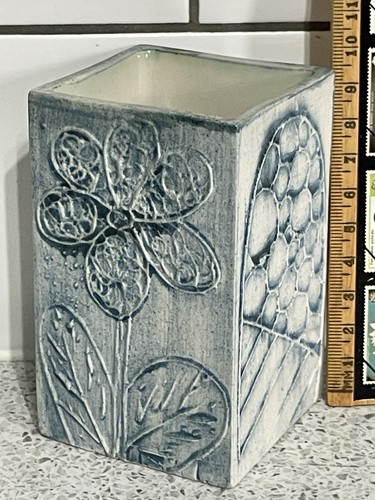10cm high blue - high, pottery