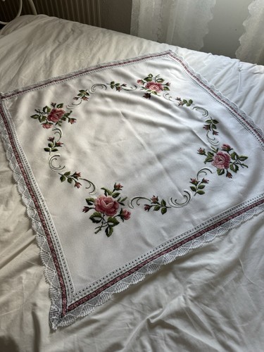 Vintage embroidered rose - embroidered,