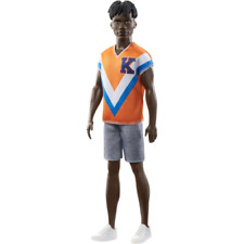 Barbie Fashionistas Ken Doll With Twisted Black Hair Sporty Jersey and Shorts