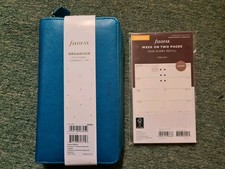 Genuine Filofax Saffiano Personal Compact Aquamarine Zip Organiser 2026 Diary